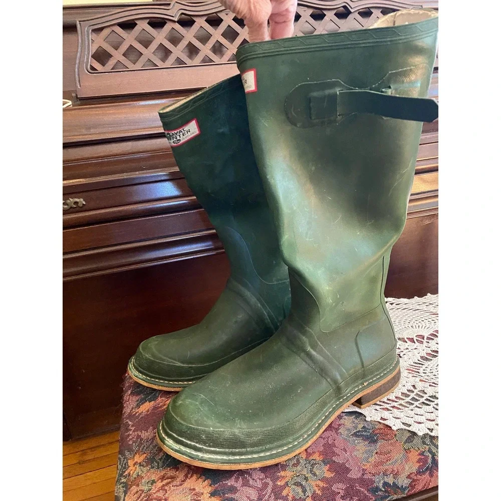 Vintage ROYAL HUNTER Wellingtons,  Made in Scotland, Hobnail, mens 10-11, EU  44
